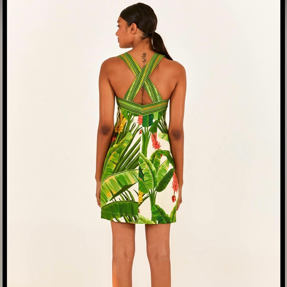 FARM RIO Fresh Forest Scarf Mini Dress - Picture 3 of 10